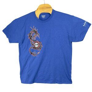 Gildan Karate Dragon T-Shirt Youth L Blue Short Sleeve Cotton Polyester
